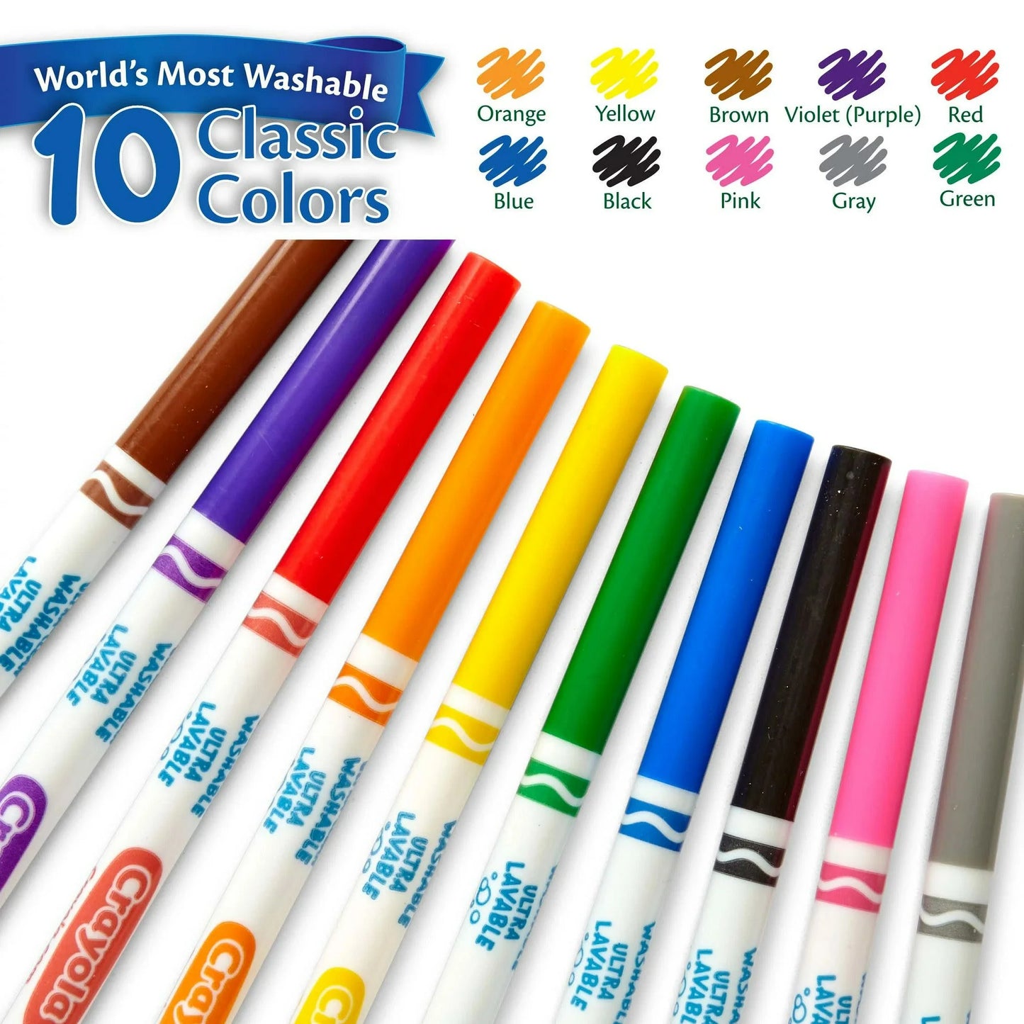 Fine Line Washable Markers, 10pk