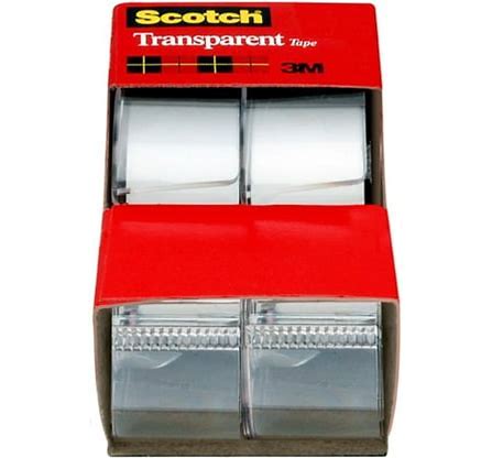 Scotch Transparent Tape, 3/4 in x 250 in, 2 Rolls