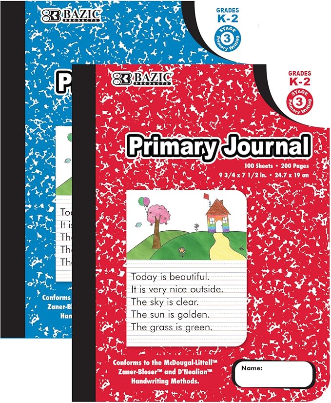 Bazics Primary K-2 Journal Marble  Book